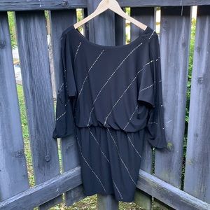 WHBM Black Rhinestone Cocktail Dress